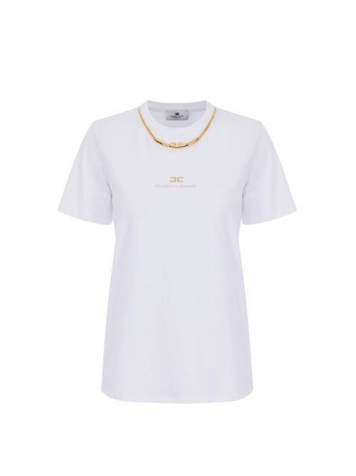 T-shirt in jersey di cotone con collana ELISABETTA FRANCHI | MA02856E2.270